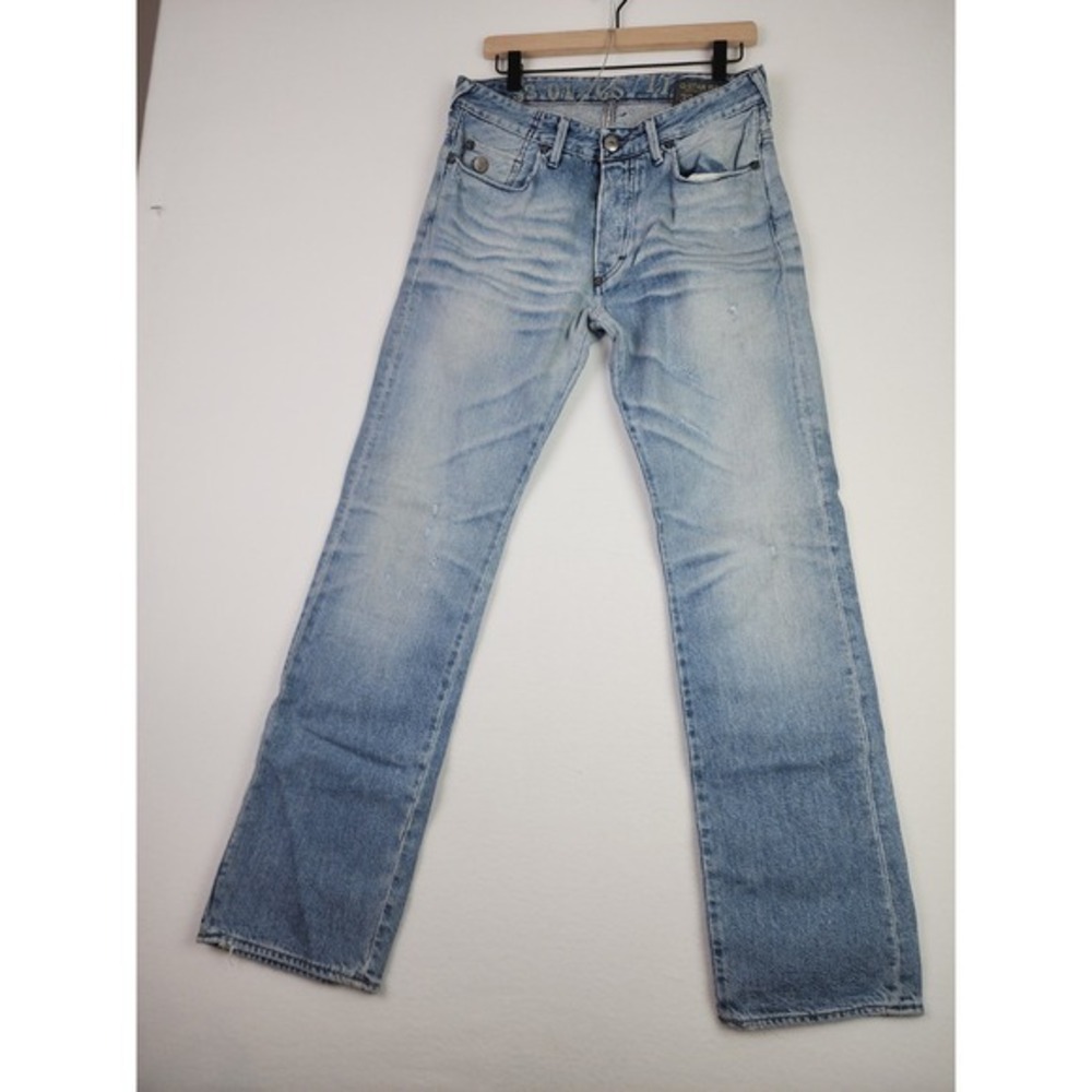 G-Star Raw 3301 Mens Denim Jeans Size 36X31 Whisker Faded Raw Wash Button Fly